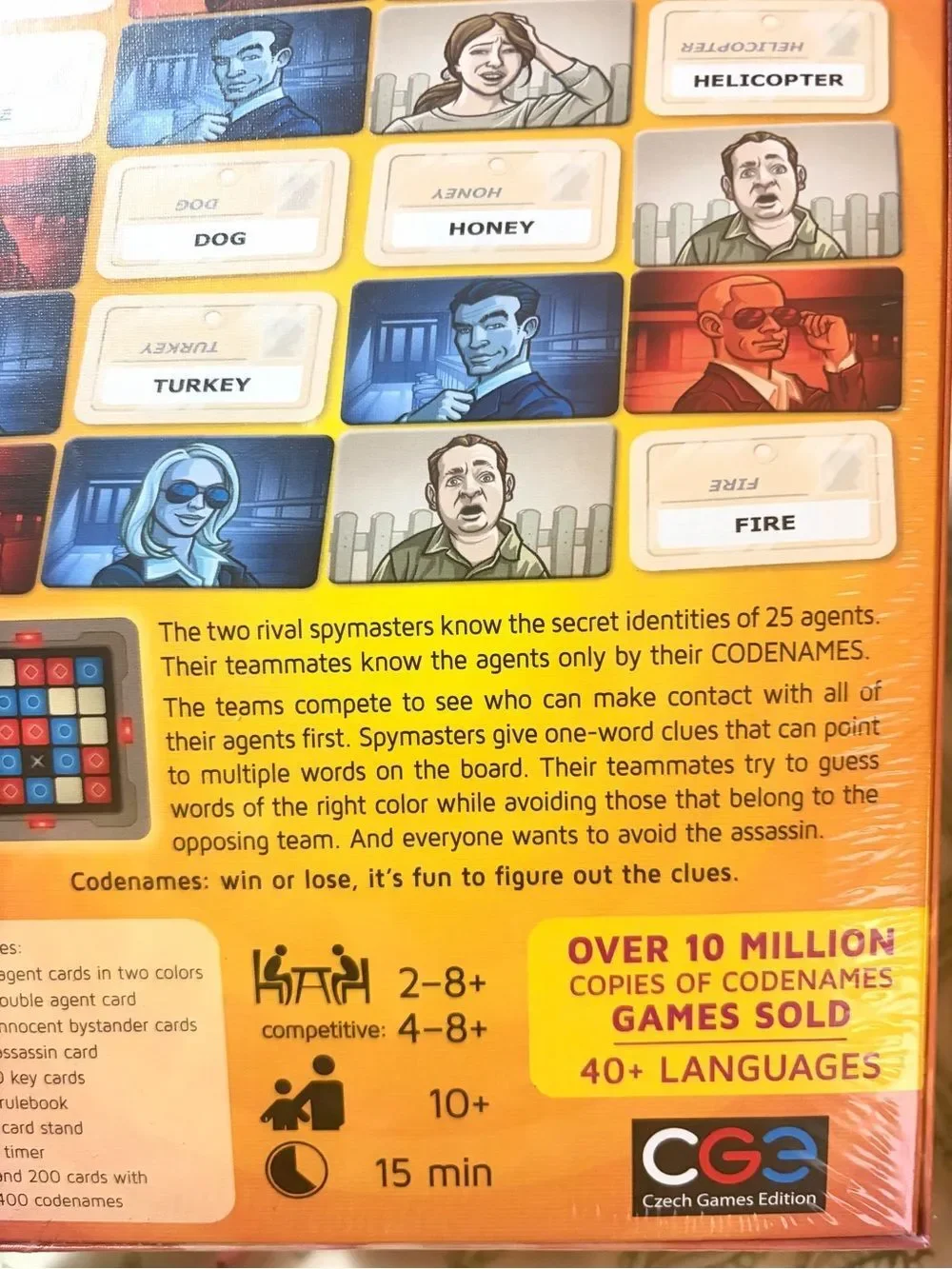 CGE Czech Games Codenames Board Game Secret Agent Deduction Game 4+ Players